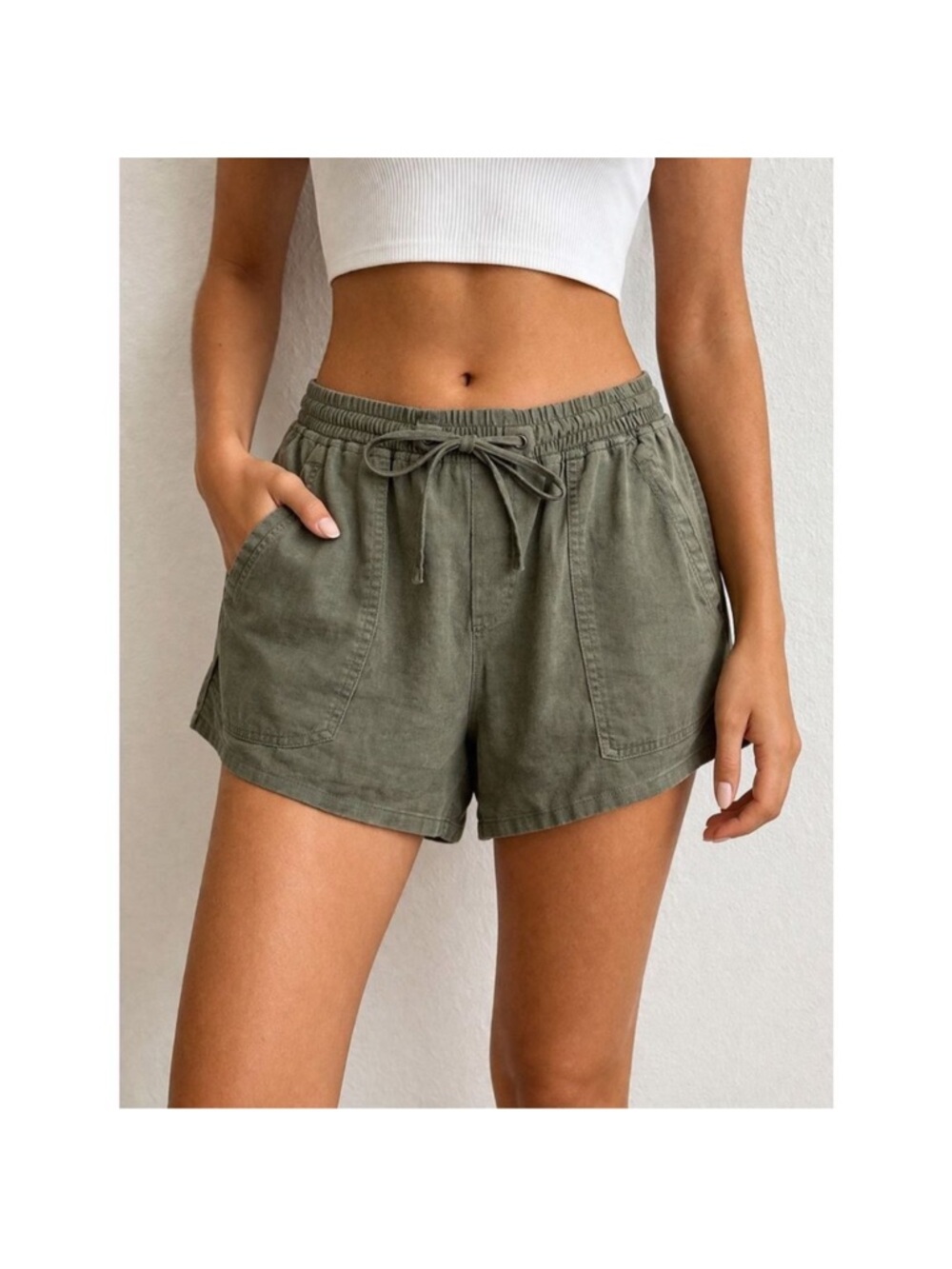 Gap nwot Olive Green Drawstring Women’s Casual Shorts size medium